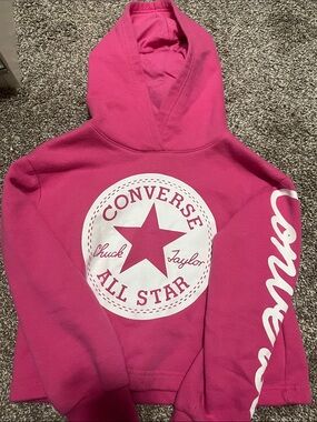 Converse Hot Pink Pullover Hoodie with White All Star Logo